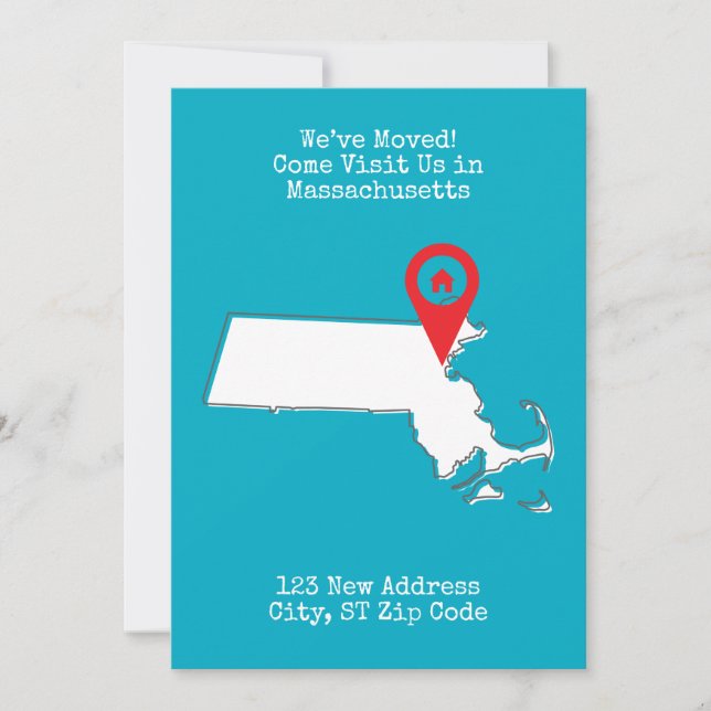 Anúncio Nós nos mudamos! Venha nos visitar em Massachusett (Frente)