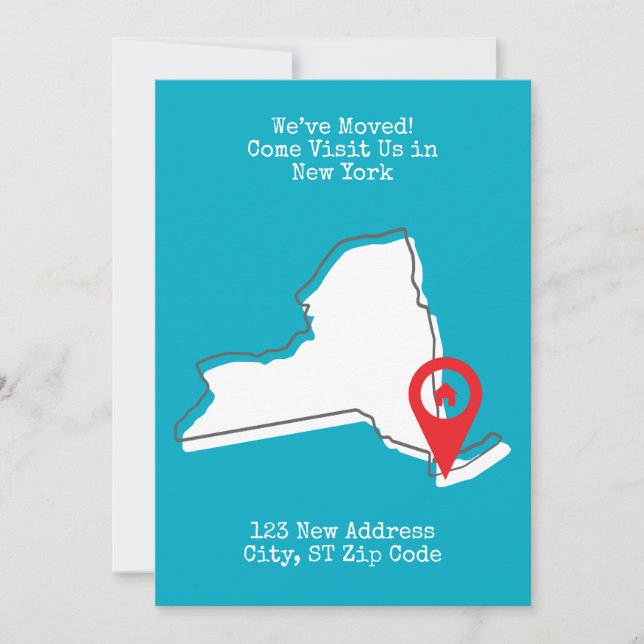 Anúncio Nós nos mudamos! Venha nos visitar em Nova York (Frente)