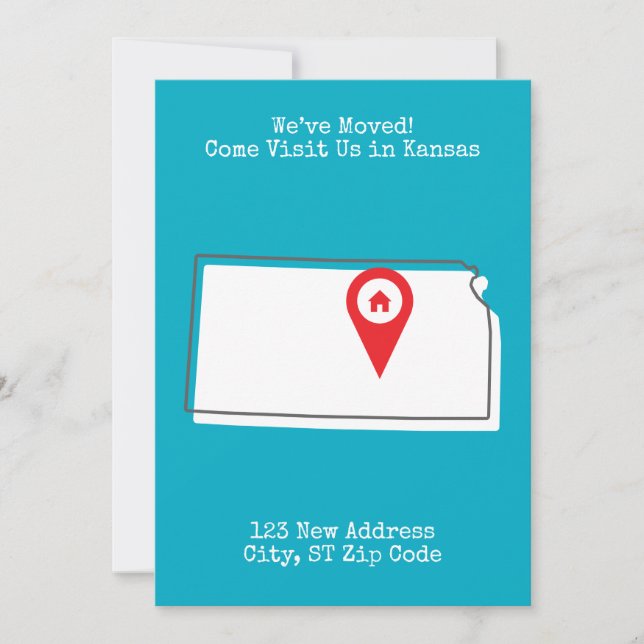 Anúncio Nós nos mudamos! Venha nos visitar no Kansas (Frente)