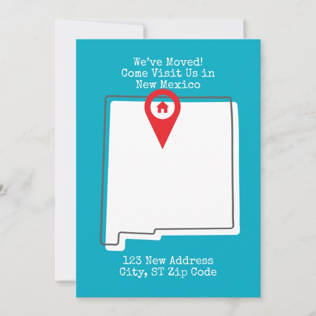 Anúncio Nós nos mudamos! Venha nos visitar no Novo México (Frente)