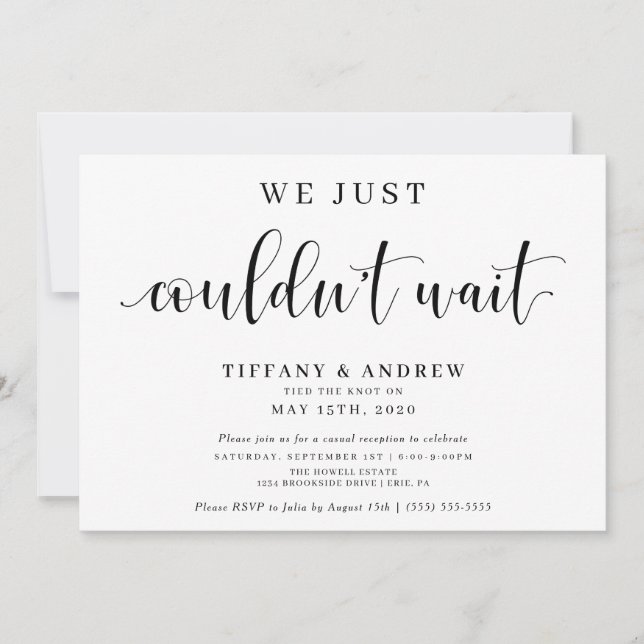 Anúncio Nós simplesmente não podíamos esperar Casamento (Frente)