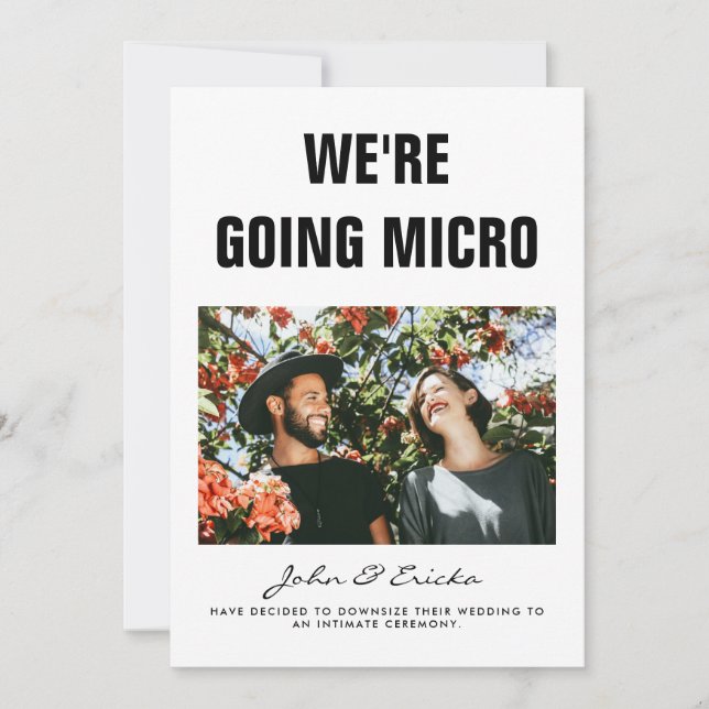 Anúncio Nós vamos para Micro Casamento de Foto Reduzida (Frente)
