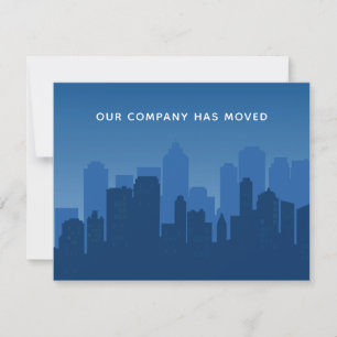 Anúncio Nossa Empresa Mudou Blue Business Skyline Mudança