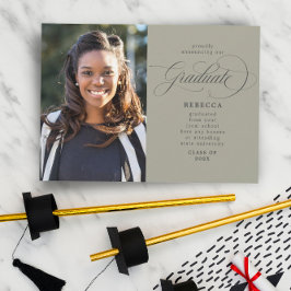 Anúncio Nossa Graduação de Fotos Verde do Script Clássico 