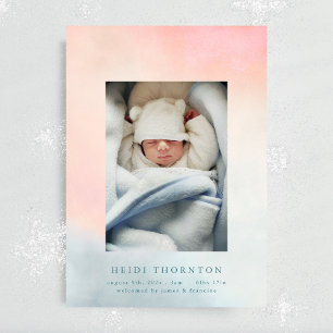 Anúncio nosso bebê borda do arco-íris foto bebê nasceu