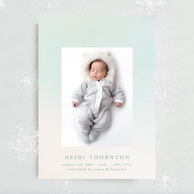 Anúncio nosso bebê borda do arco-íris foto bebê nasceu (Criador carregado)