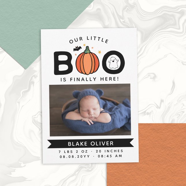 Anúncio Nosso Pequeno Boo Finalmente Aqui Bebê de Hallowee (Criador carregado)