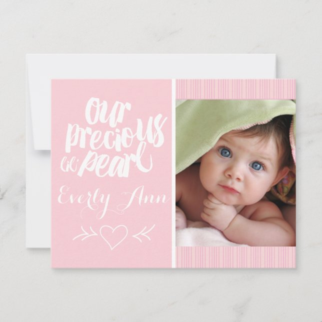 Anúncio Nosso Precioso Lil Pearl Baby Girl anunciou (Frente)