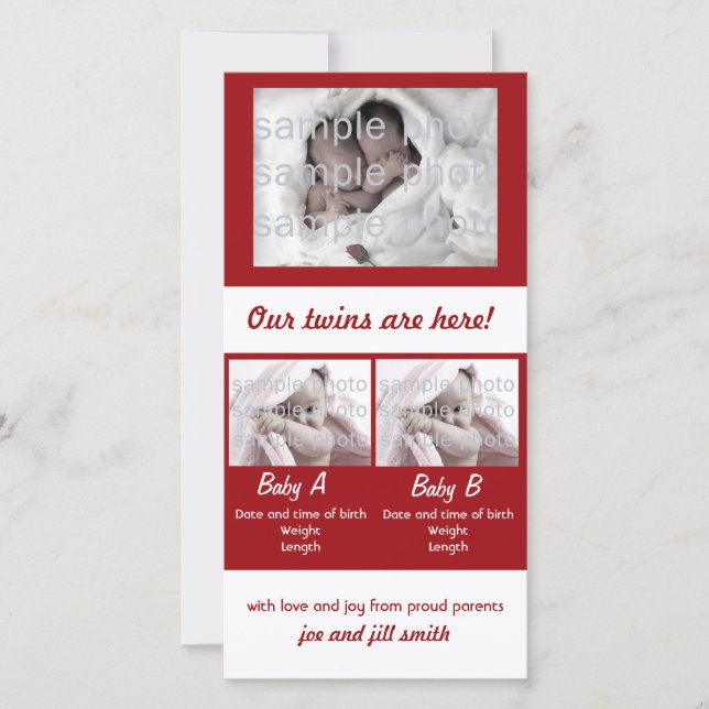 Anúncio Nossos gêmeos estão aqui! (Frente)