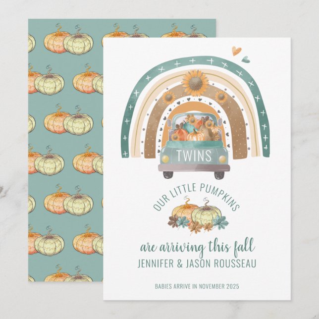 Anúncio Nossos Pequenos Pumpkins Rainbow Twins Birds (Frente/Verso)