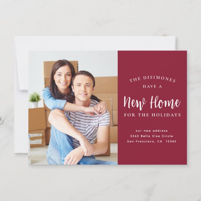 Anúncio Nova Casa Para A Movimentação Vermelha De Fotos De (Frente)