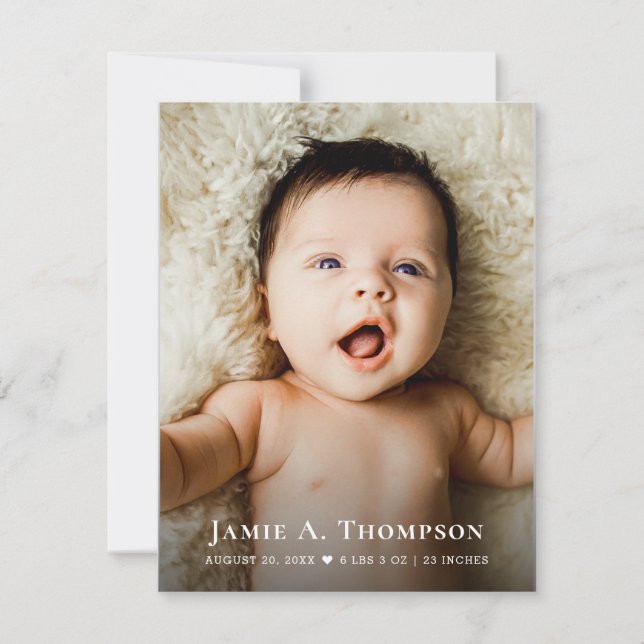 Anúncio Nova Foto para Bebês Obrigado Coração Moderno Nasc (Frente)