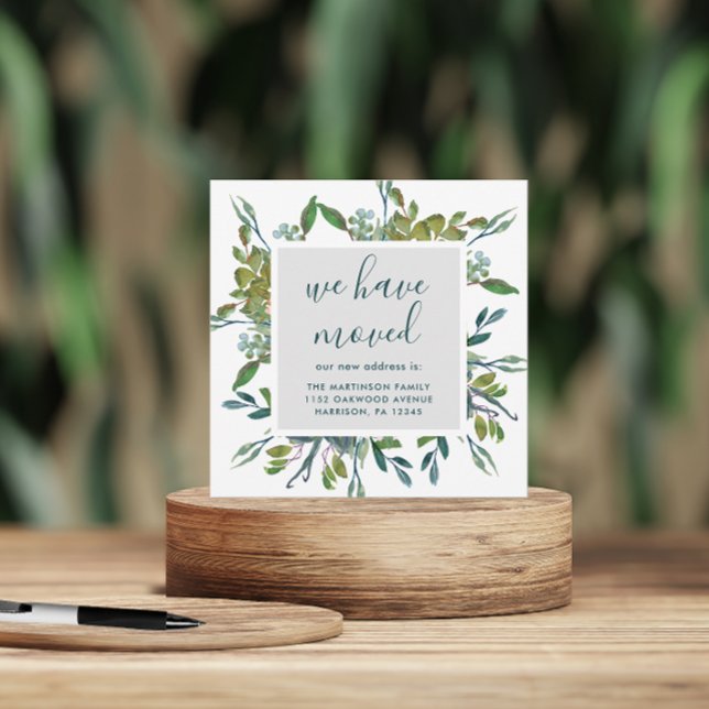 Anúncio Nova morada da Folhagem Verde Simples que movemos (Criador carregado)