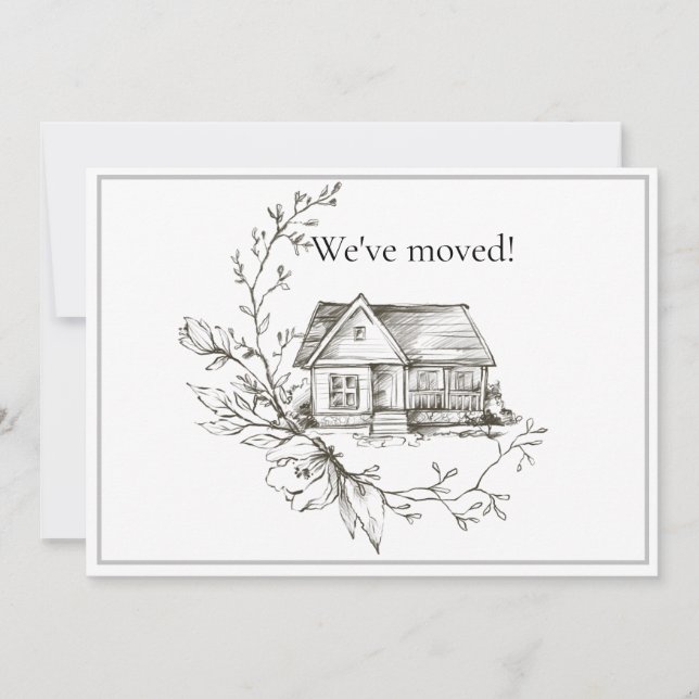 Anúncio Nova morada em Preto e Branco da Casa Escrita (Frente)