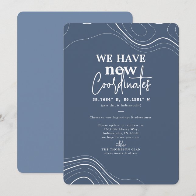 Anúncio Novas Coordenadas Modernas Movimentação Azul (Frente/Verso)