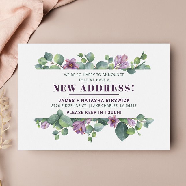 Anúncio Novo Botânico Doméstico que Mudamos Floral (Botanical Eucalyptus Moving Announcement)