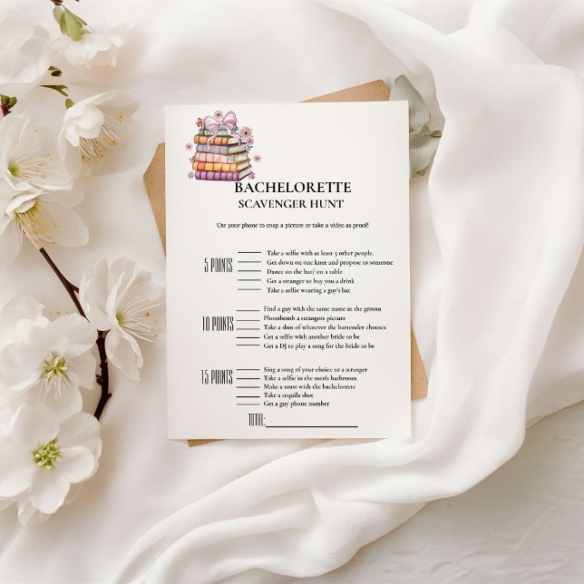 Anúncio Novo capítulo Bachelorette Scavenger game Card (Criador carregado)