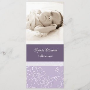 Anúncio novo do nascimento do bebê do modelo roxo