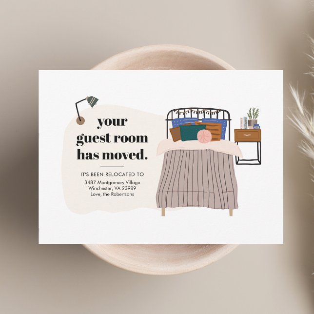 Anúncio Novo Endereço Boho Guest Bedroom Decor Moving (New Address Boho Guest Bedroom Decor Moving Announcement)