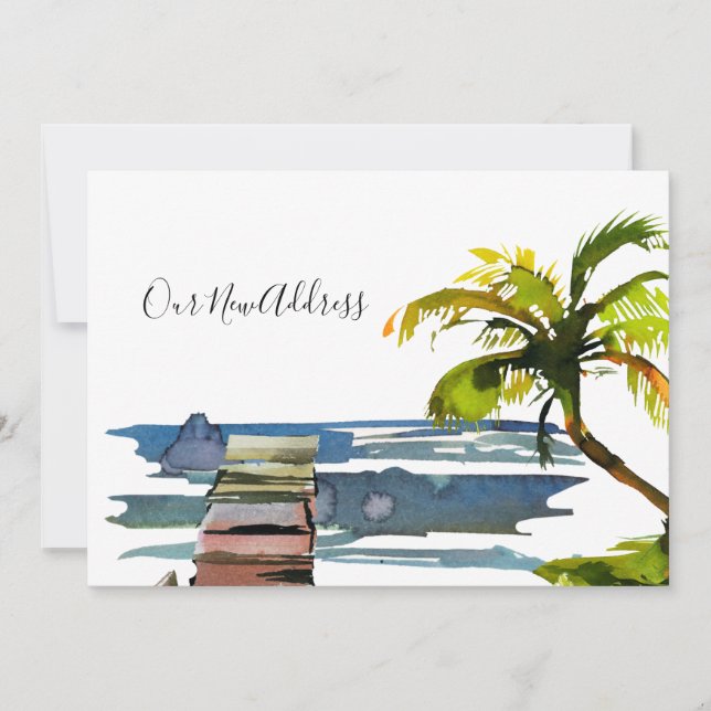 Anúncio Novo Endereço da Árvore de Palm do Waterfront Dock (Frente)