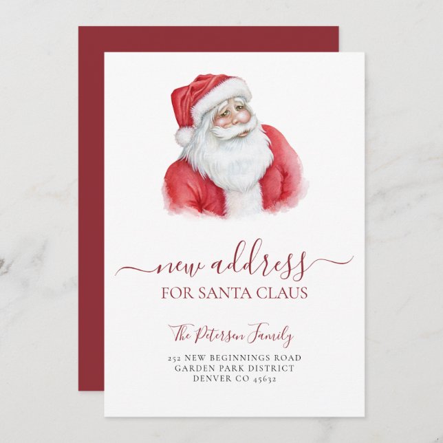 Anúncio Novo endereço de férias de Natal em movimento (Frente/Verso)