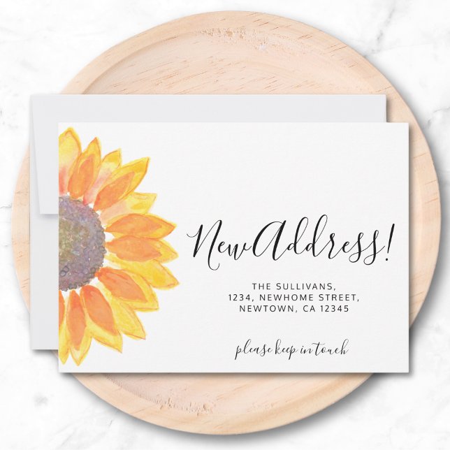 Anúncio Novo Endereço de Girassol Amarelo em Movimento (Criador carregado)