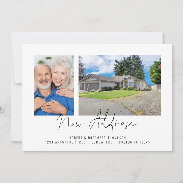 Anúncio Novo Endereço do Script de Fotografias Moderno 2 (Frente)