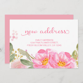 Anúncio Novo Endereço Floral bonito Cor de Água Dourada Ro