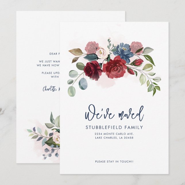 Anúncio Novo Endereço Floral da Borgonha em Movimento (Frente/Verso)