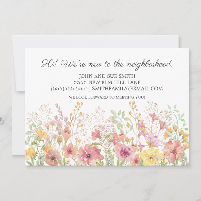 Anúncio Novo Vizinho Introdução Amarelo Cor-de-Rosa (Frente)