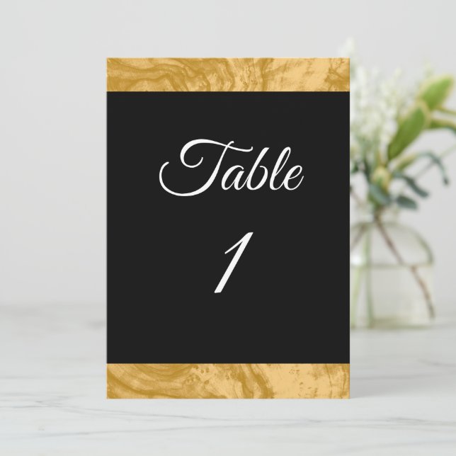 Anúncio Número de Tabela Personalizada Dourada Simples Ele (Em pé/Frente)