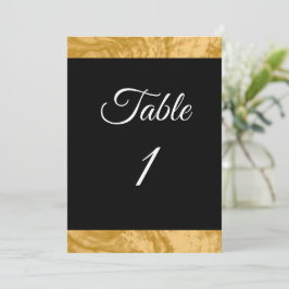 Anúncio Número de Tabela Personalizada Dourada Simples Ele