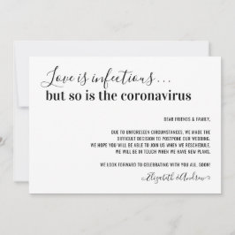 Anúncio O Amor é Infeccioso Adiamento de Casamento Covid19