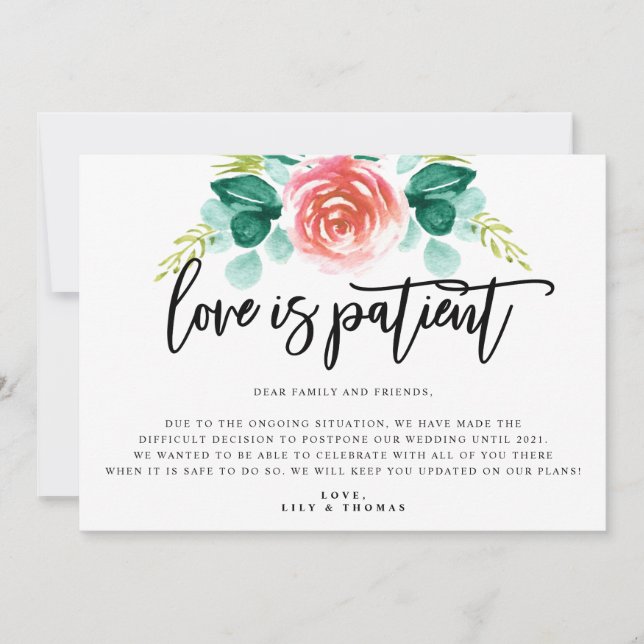Anúncio O Amor é Paciente Atraso do Casamento (Frente)
