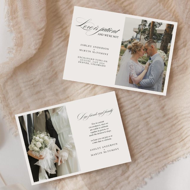 Anúncio O Amor Elegante é Paciente, Mas Não Somos Elopetes (Criador carregado)