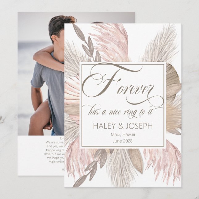 Anúncio O Forever Tem Um Bom Anel No Noivado De Fotografia (Frente/Verso)