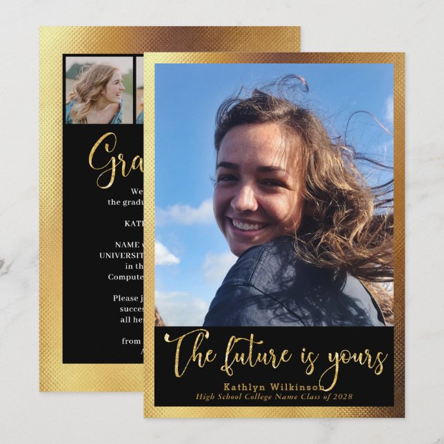 Anúncio O Futuro é o seu Dourado Script 4 Graduação de Fot (Frente/Verso)