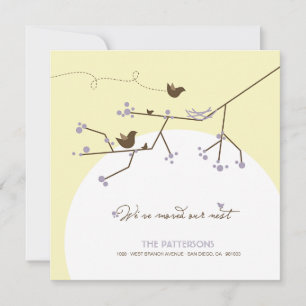 Anúncio O ninho novo roxo de família de pássaro em