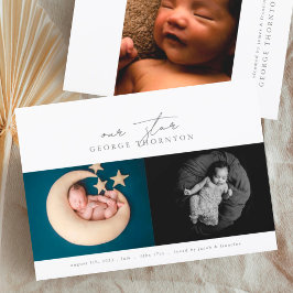 Anúncio o parto da colagem de fotos do nosso bebê