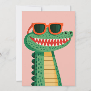 Anúncio Óculos de sol de crocodilo engraçado, animal de de