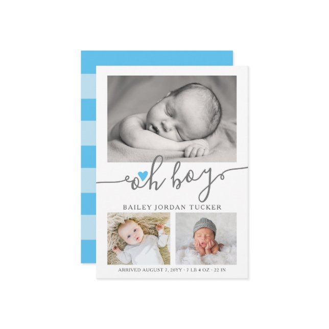 Anúncio Oh Boy Script Sky Blue Heart Collage Birth (Frente/Verso In Situ)