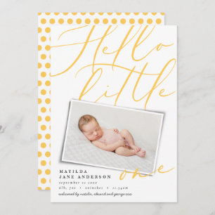 Anúncio Olá, moderna tipografia amarela fofa