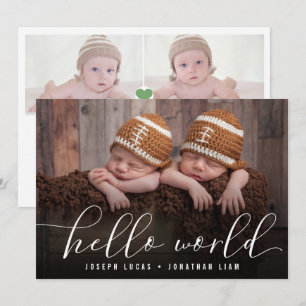 Anúncio Olá Mundo Caligrafia Estilosa Colagem de Fotos Gêm