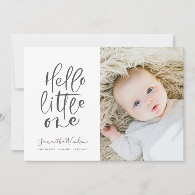 Anúncio Olá, Pequenas Estatísticas de Nascimento em Foto (Frente)