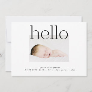 Anúncio olá   preto e branco, moderno e simples minimalis