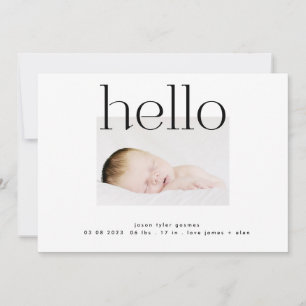 Anúncio olá preto e branco, moderno e simples minimalist