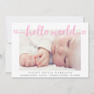 Anúncio Olá World Hearts Fotos Pink Baby Girl Birth
