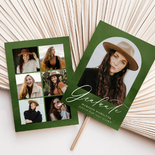 Anúncio Olive Green Watercolor Arch 7 Photo Graduation