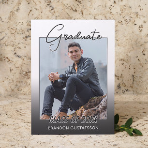 Anúncio Ombre Preto Cinza Branco Minimalista Graduação