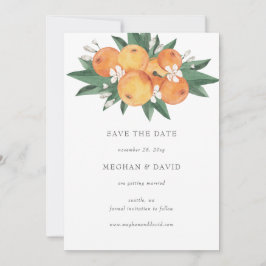 Anúncio Orange Blossoms Citrus Botanical Save the Date 
